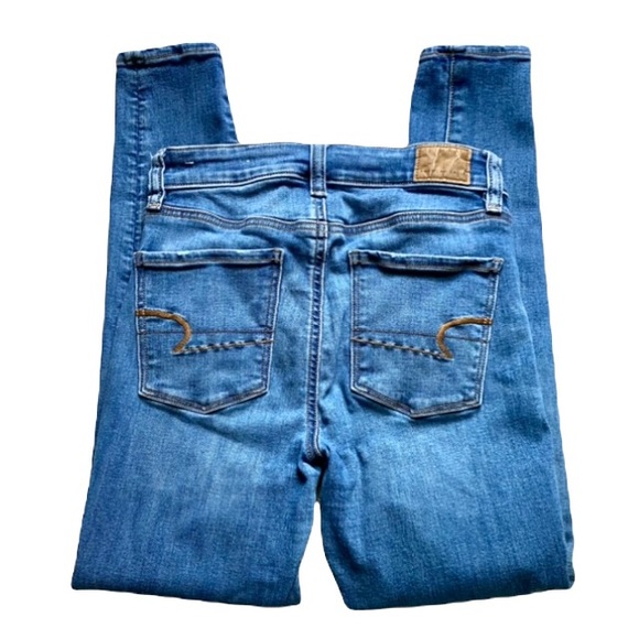 American Eagle High Rise Jegging Crop - Medium Blue Wash - Womens size 0 regular - Picture 7 of 12